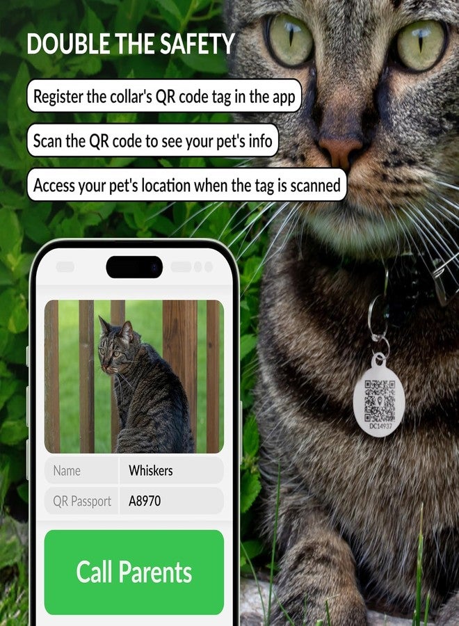CollarDirect Airtag Cat Colar with QR Tag and Bell - Leather Cat Collar with Airtag Holder and Elastic Strap for Kittens, Small Large Cats - Collar for Girl Boy Cats (Lime Green, Neck Size 8"-11") - Image 5